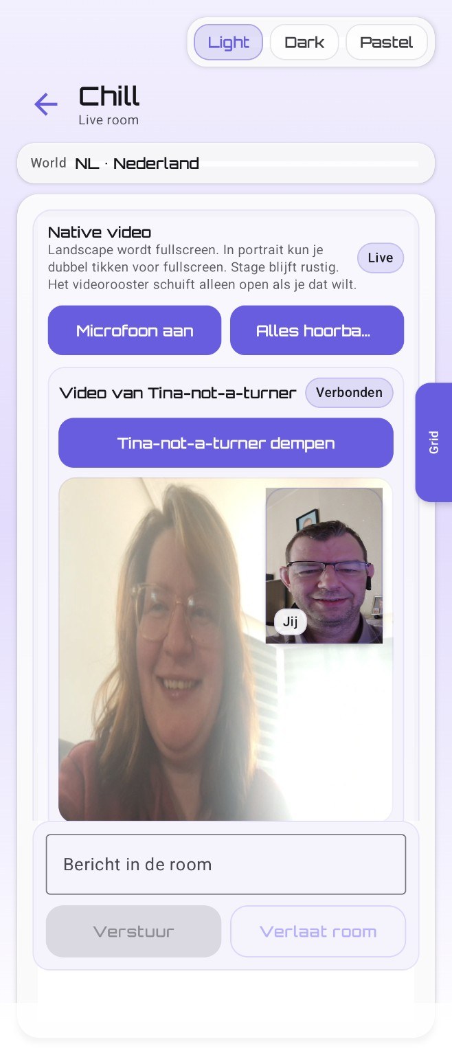 SquareChat videosessie op Android